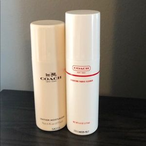 Coach fabric cleaner and leather moisturizer.
